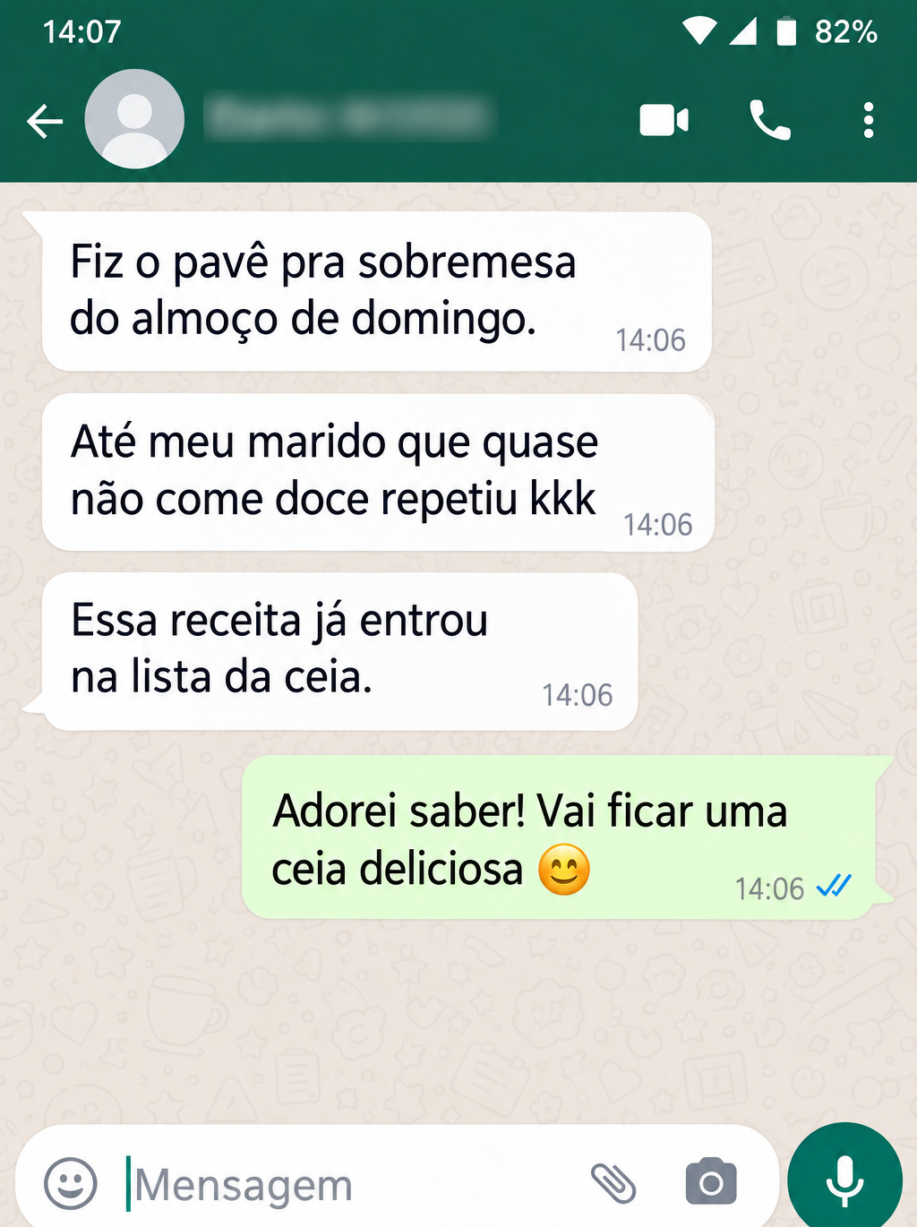 Pavê para a ceia