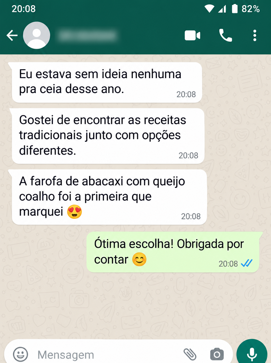 Escolha das receitas